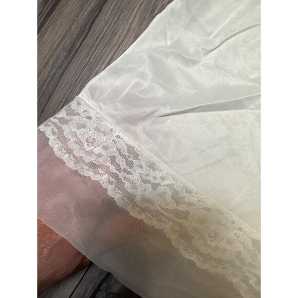 Vintage Lovers Model White Slip Dress Frosted Lace BabyDoll Croquette Boho Roman - Picture 2 of 9